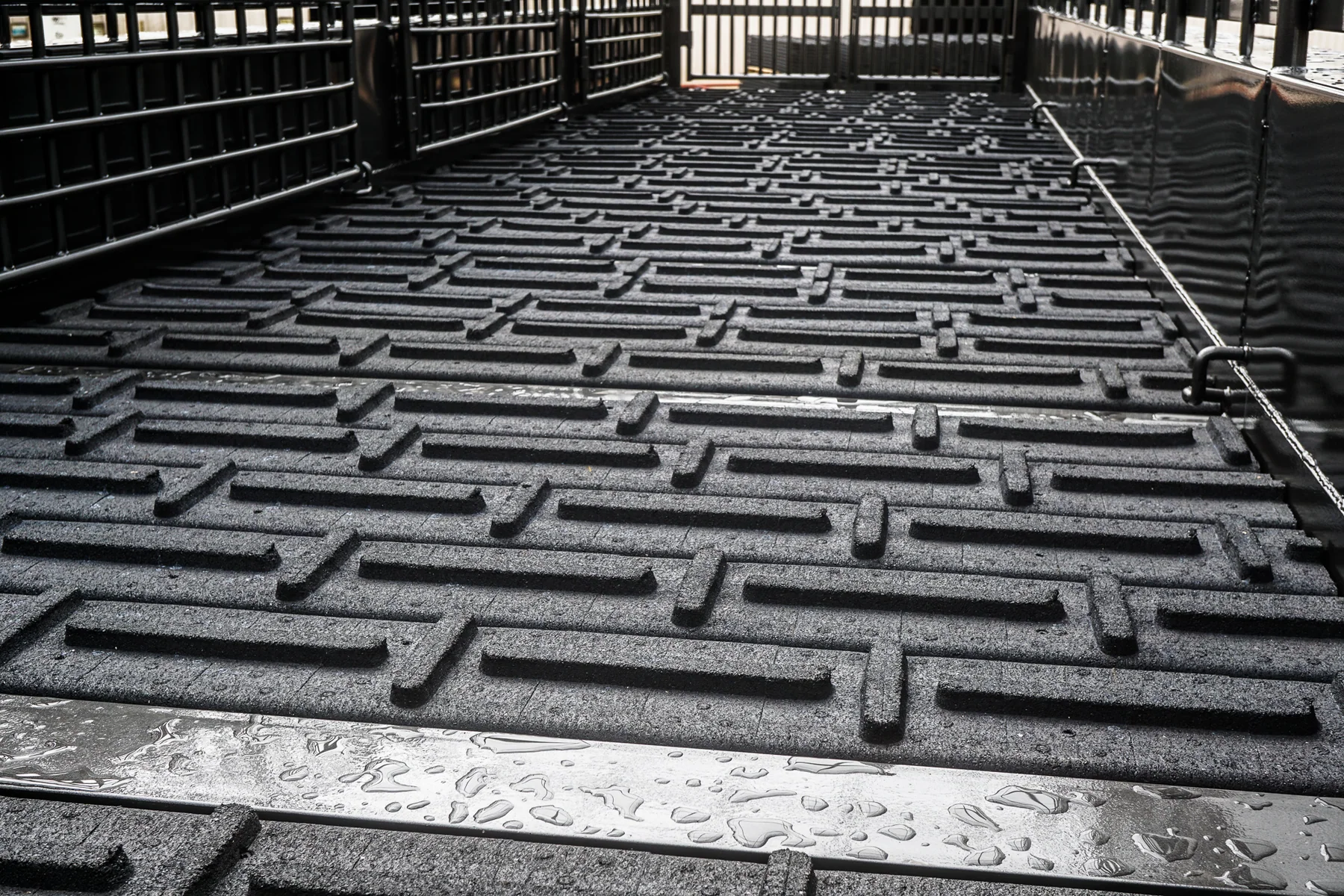 Shelby recycled rubber flooring laid in a livestock trailer at Big Country Trailers and Toppers, Montrose, CO